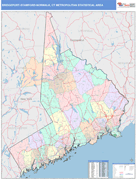 Bridgeport-Stamford-Norwalk Metro Area Digital Map Color Cast Style